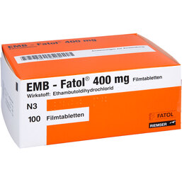 Abbildung: Emb Fatol 400 mg Filmtabletten 100 St, Filmtabletten PZN 03827295
