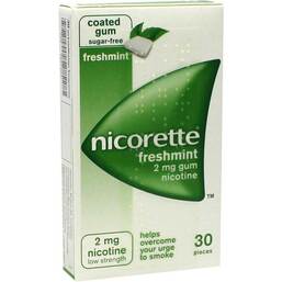 Abbildung: Nicorette 2 mg freshmint Kaugummi 30 St, Kaugummi PZN 03827303