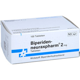 Abbildung: Biperiden neuraxpharm 2 mg Tabletten 100 St, Tabletten PZN 03831405