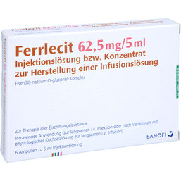 Abbildung: Ferrlecit 62,5 mg Ampullen 6X5 ml, Ampullen PZN 03835745