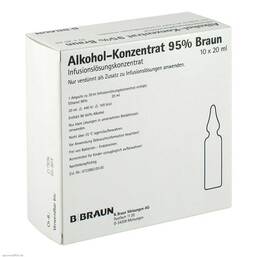 Abbildung: Alkohol 95% Infusionslösungskonzentrat 10X20 ml, Infusionslösungskonzentrat PZN 03837980