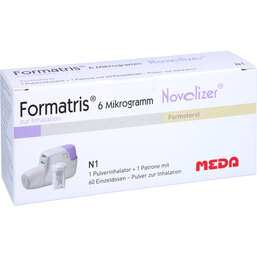 Abbildung: Formatris 6µg Novolizer 1x60 ED Inhalator + Patrone 1 St, Inhalationspulver PZN 03840232