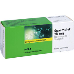 Abbildung: Spasmolyt 20 mg überzogene Tabletten 50 St, Überzogene Tabletten PZN 03843650