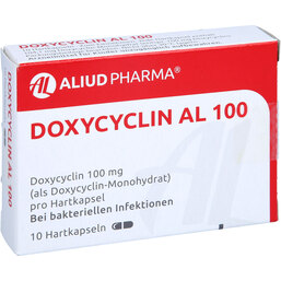 Abbildung: Doxycyclin AL 100 Hartkapseln 10 St, Hartkapseln PZN 03851945