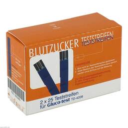 Abbildung: Gluco Test Blutzuckerteststr Teststreifen, 50 St PZN 03853660