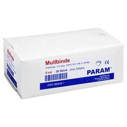 Abbildung: Mullbinden 6 cm ohne Cellophan Binden, 20 St PZN 03855481