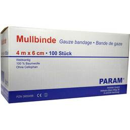 Abbildung: Mullbinden 6 cm ohne Cellophan Binden, 100 St PZN 03855498