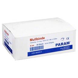 Abbildung: Mullbinden 8 cm ohne Cellophan Binden, 20 St PZN 03855535