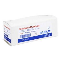 Abbildung: Mullbinden elastisch 6 cm mit Cellophan Binden, 10 St PZN 03855653