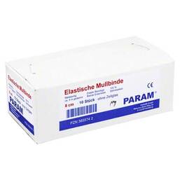 Abbildung: Mullbinden elastisch 8 cm ohne Cellophan Binden, 10 St PZN 03855742