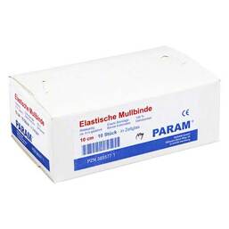 Abbildung: Mullbinden elastisch 10 cm mit Cellophan Binden, 10 St PZN 03855771