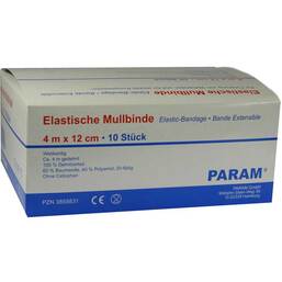 Abbildung: Mullbinden elastisch 12 cm ohne Cellophan Binden, 10 St PZN 03855831