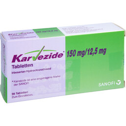 Abbildung: Karvezide 150 / 12,5 mg Tabletten 98 St, Tabletten PZN 03864103