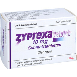 Abbildung: Zyprexa Velotab 10 mg Schmelztabletten 70 St, Schmelztabletten PZN 03864132