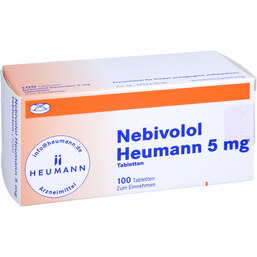 Abbildung: Nebivolol Heumann 5 mg Tabletten 100 St, Tabletten PZN 03864758