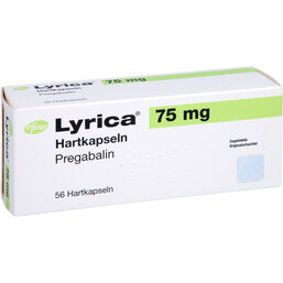 Abbildung: Lyrica 75 mg Hartkapseln 56 St, Hartkapseln PZN 03872887
