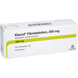 Abbildung: Klacid Filmtabletten 20 St, Filmtabletten PZN 03873154