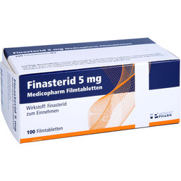 Abbildung: Finasterid 5 mg Medicopharm Filmtabletten 100 St, Filmtabletten PZN 03876603