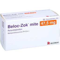 Abbildung: Beloc Zok mite 47,5 mg Retardtabletten 50 St, Retard-Tabletten PZN 03879435