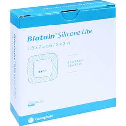 Abbildung: Biatain Silicone Lite Schaumverband 7,5x7,5 cm 10 St, Verband PZN 03880639