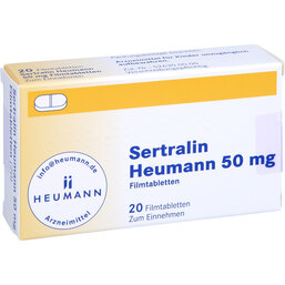 Abbildung: Sertralin Heumann 50 mg Filmtabletten 20 St, Filmtabletten PZN 03887601