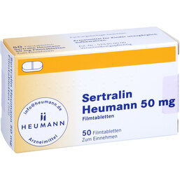 Abbildung: Sertralin Heumann 50 mg Filmtabletten 50 St, Filmtabletten PZN 03887618