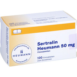 Abbildung: Sertralin Heumann 50 mg Filmtabletten 100 St, Filmtabletten PZN 03887624