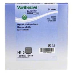 Abbildung: Varihesive extra dünn 15x15 cm Hkv hydroaktiv 5 St PZN 03892660