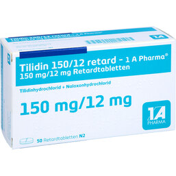 Abbildung: Tilidin 150 / 12 mg retard 1A 50 St, Retard-Tabletten PZN 03896445