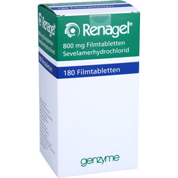 Abbildung: Renagel 800 mg Filmtabletten 180 St, Filmtabletten PZN 03912606