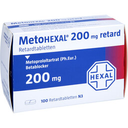 Abbildung: Metohexal 200 retard Tabletten 100 St, Retard-Tabletten PZN 03913089