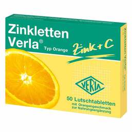 Abbildung: Zinkletten Verla Orange Lutschtabletten Lutschtabletten, 50 St PZN 03915450
