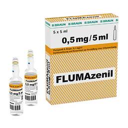 Abbildung: Flumazenil 0,1 mg / ml Injektionslösung + Kon.z.H.einer Infusion 5X5 ml, Injektionslösung PZN 03916811
