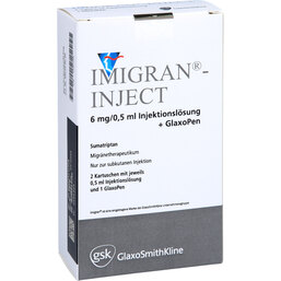 Abbildung: Imigran Inject + 1 Glaxopen Injektionslösung in einer Fertigsp. 2 St, Injektionslösung PZN 03921290
