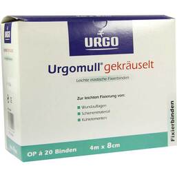 Abbildung: Urgo elastisch Mullbinden 8 cm x 4 m gekräuselt Binden, 20 St PZN 03925543