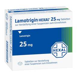 Abbildung: Lamotrigin Hexal 25 mg Tabletten zur Herstellung einer Suspension zum Einnehmen 50 St, Tablette zur Herstellung einer Suspension zum Einnehmen PZN 03928240