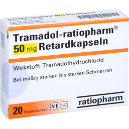 Abbildung: Tramadol ratiopharm 50 mg Retardkapseln 20 St, Retard-Kapseln PZN 03931650