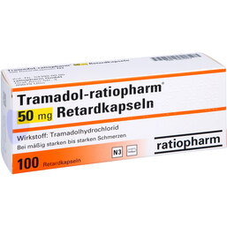 Abbildung: Tramadol ratiopharm 50 mg Retardkapseln 100 St, Retard-Kapseln PZN 03931673