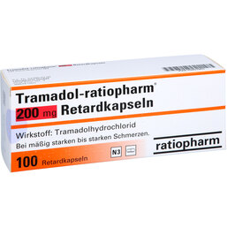 Abbildung: Tramadol ratiopharm 200 mg Retardkapseln 100 St, Retard-Kapseln PZN 03931963