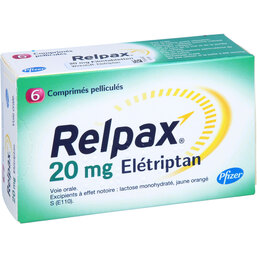 Abbildung: Relpax 20 mg Filmtabletten 6 St, Filmtabletten PZN 03932810