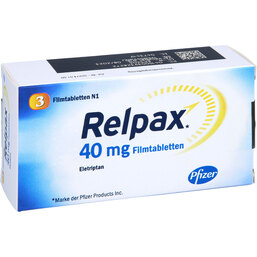 Abbildung: Relpax 40 mg Filmtabletten 3 St, Filmtabletten PZN 03932827