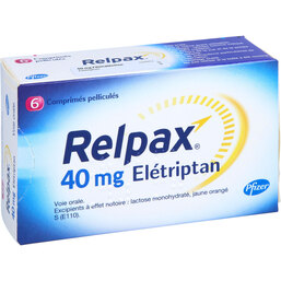 Abbildung: Relpax 40 mg Filmtabletten 6 St, Filmtabletten PZN 03932833