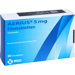 Abbildung: Aerius 5 mg Filmtabletten 20 St, Filmtabletten PZN 03932879