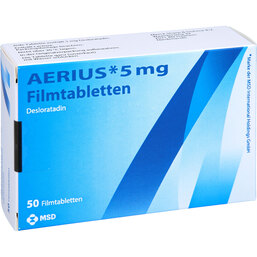 Abbildung: Aerius 5 mg Filmtabletten 50 St, Filmtabletten PZN 03932885