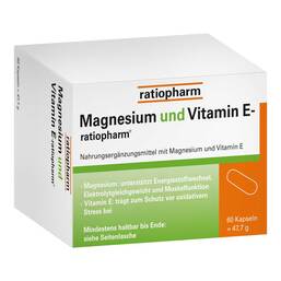 Abbildung: Magnesium und Vitamin E ratiopharm Kapseln, 60 St PZN 03935530