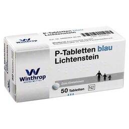 Abbildung: P Tabletten blau 8 mm Teilk. 50 St, Tabletten PZN 03935636