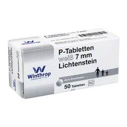 Abbildung: P-Tabletten weiß 7 mm Teilk. 50 St, Tabletten PZN 03935671