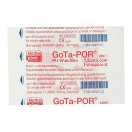 Abbildung: Gota-Por PU Wundfilm 7,2x5 cm steril Pflaster Pflaster, 1 St PZN 03942122