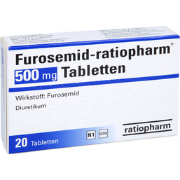 Abbildung: Furosemid ratiopharm 500 mg Tabletten 20 St, Tabletten PZN 03942412
