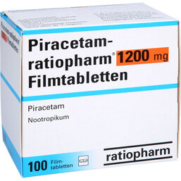 Abbildung: Piracetam ratiopharm 1200 mg Filmtabletten 100 St, Filmtabletten PZN 03942464